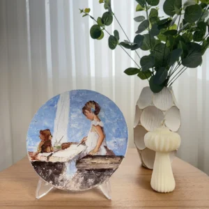 دیوارکوب نقاشی رنگ روغن دختر نقاش سبک امپرسیون و تکنیک ایمپاستو