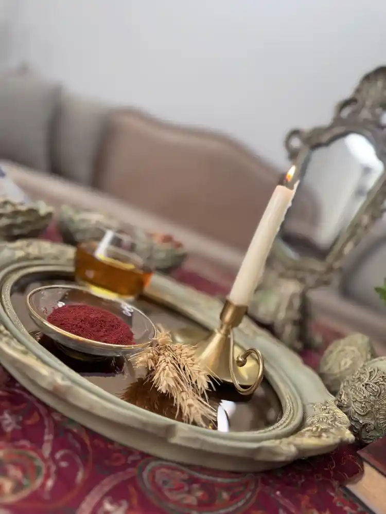 رایزر تاج رزین پلی استر سبز با پتینه ی قهوه ای طلایی - Image 3