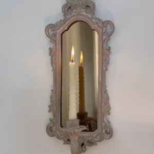 جاشمعی دیوارکوب تک شعله رزین پلی استر طرح تاج منبت